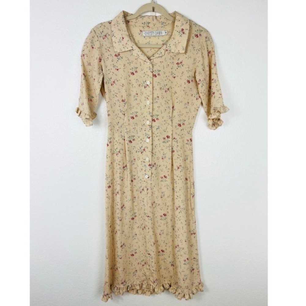 Christy Dawn midi floral dress in beige color size XS